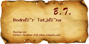 Bodnár Tatjána névjegykártya