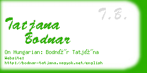 tatjana bodnar business card